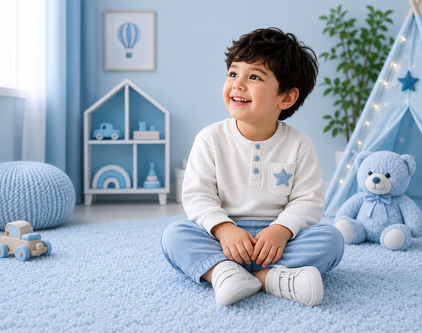 Smiling child ready to play